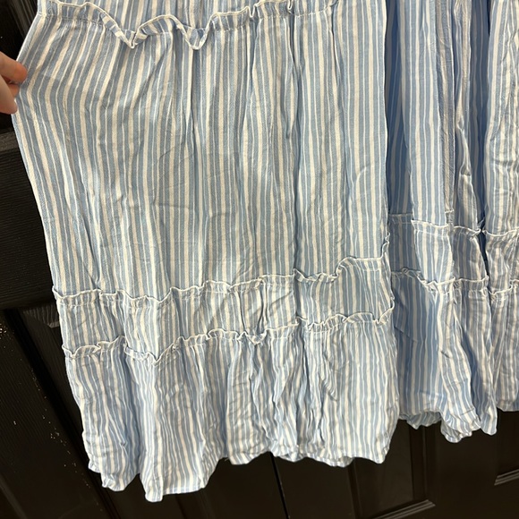Blue and White striped maxi dress size small - Picture 6 of 7